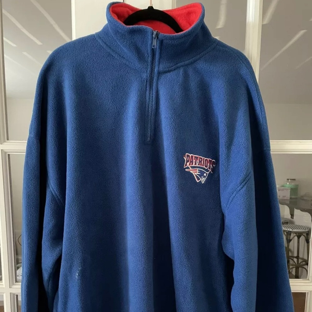 New England Patriots 1990s 1/4 Zip Polyester Pullover 2XL
